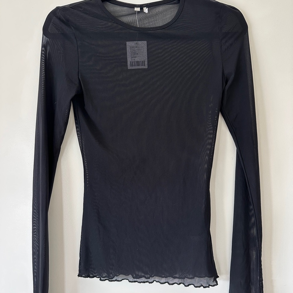 Urban Outfitters Black Fitted Long Sleeve Blouse